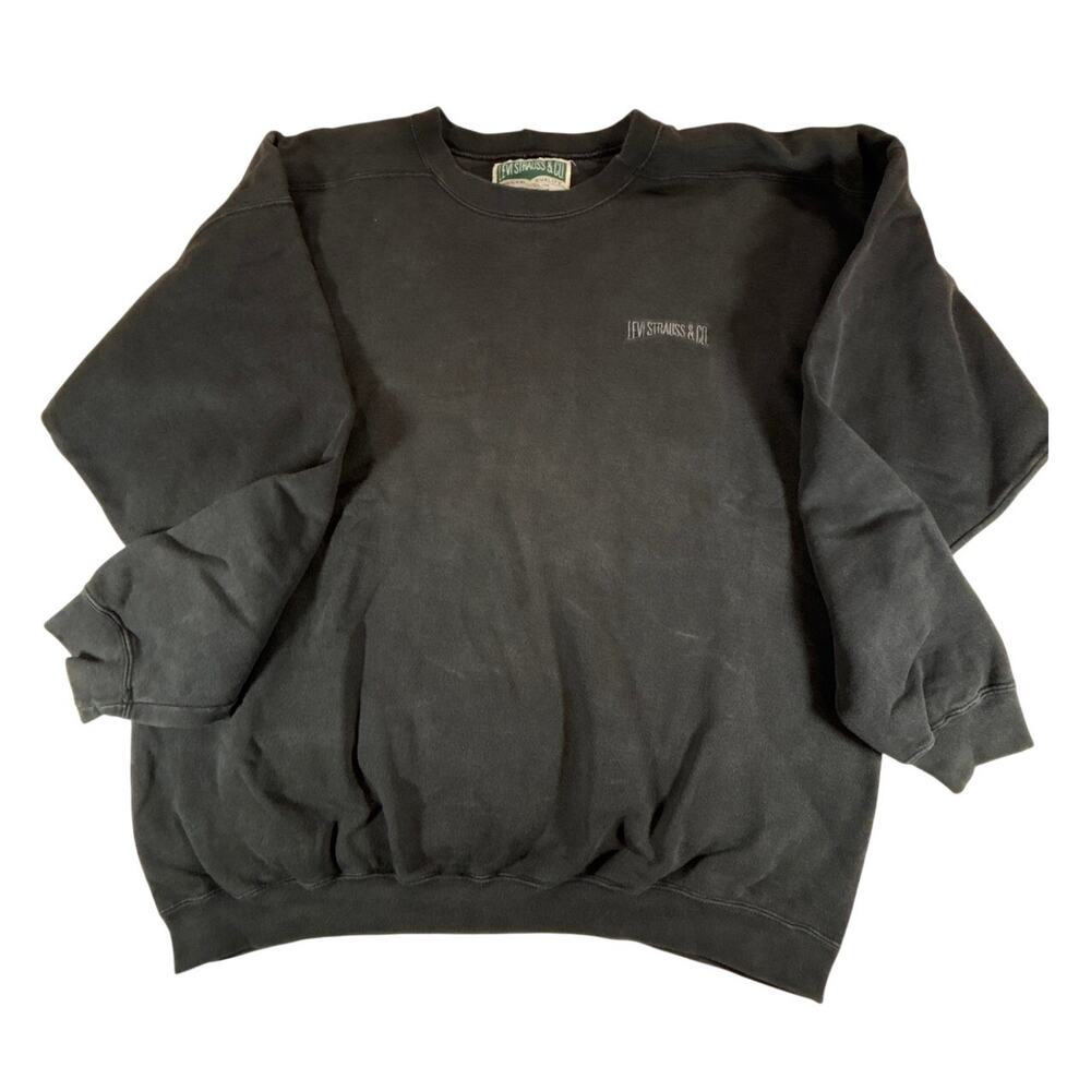 Vintage Levis Sweatshirt XL Black Embroidered Crewneck 90s Streetwear